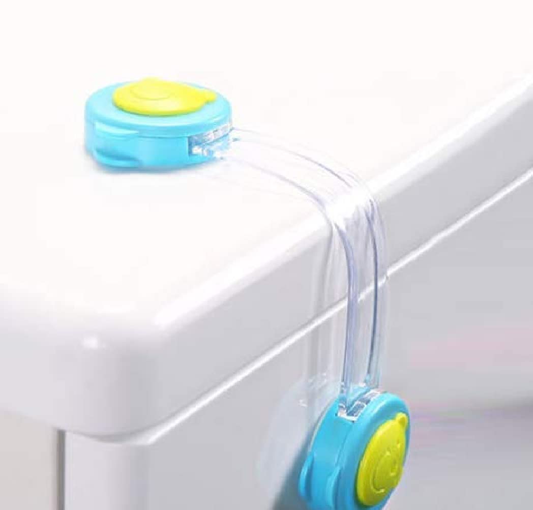 A2K Zone Baby Safety Lock for Doors of Cabinet, Fridge, Drawer, Sky Blue & Green Color 2 Pcs.