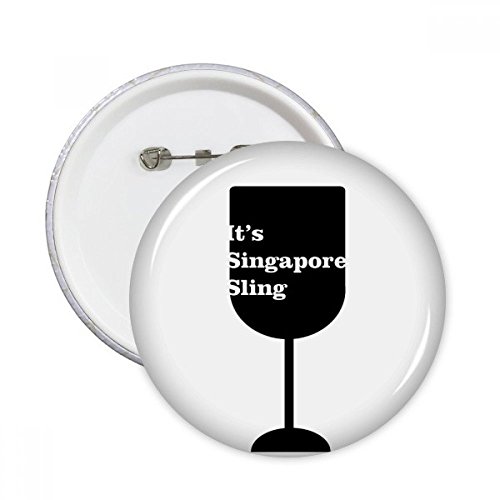 Badge rond Singapour Sling Cocktail broche XXL pour vêtement