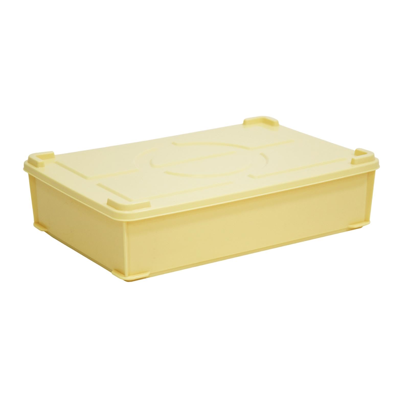 Boîte de Fermentation Pâte Pizza Plateau Rangement Aliments Bac Réfrigérateur Empilable Solide Facile à Nettoyer Utilisable pour Restaurant, Jaune Grand