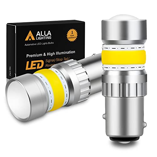 Alla Lighting 1157 LED Turn Signal Light Bulbs, 2800 lumens, Amber Yellow