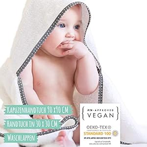 Mammacita Babyhanddoek met capuchon, van Oeko-Tex 100 katoen, babyhanddoek, capuchon voor baby’s en peuters, set van 3…