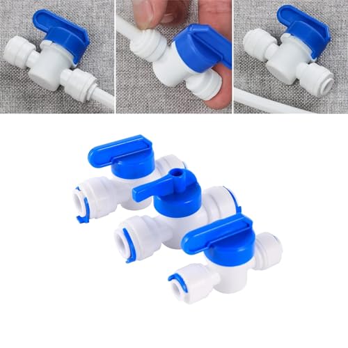 Válvula de bola de plástico anti fugas para ósmosis inversa con conexión macho de 1/4" 4
