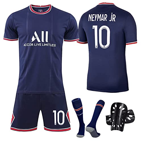 Ronronner Fußballtrikot für Kinder, Fussball Jersey Football Trikots, Fußball T-Shirt und Shorts, Fußballkleidung Nr.10, Boy Football Kleidung mit Socken für Erwachsene (26) Cover