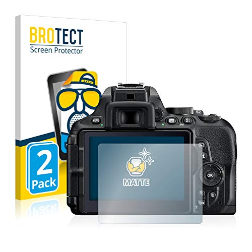 BROTECT Protector Pantalla Anti-Reflejos Compatible con Nikon D5600 (2 Unidades) Pelicula Mate Anti-Huellas