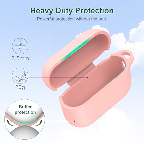 Image of R-fun for AirPods Pro 3rd Generation Case with Cleaner Kit, Soft Silicone Protective Case Cover for Apple AirPod Pro 3 for Women Men, AirPods Pro Case Accessories with Keychain, Sand Pink