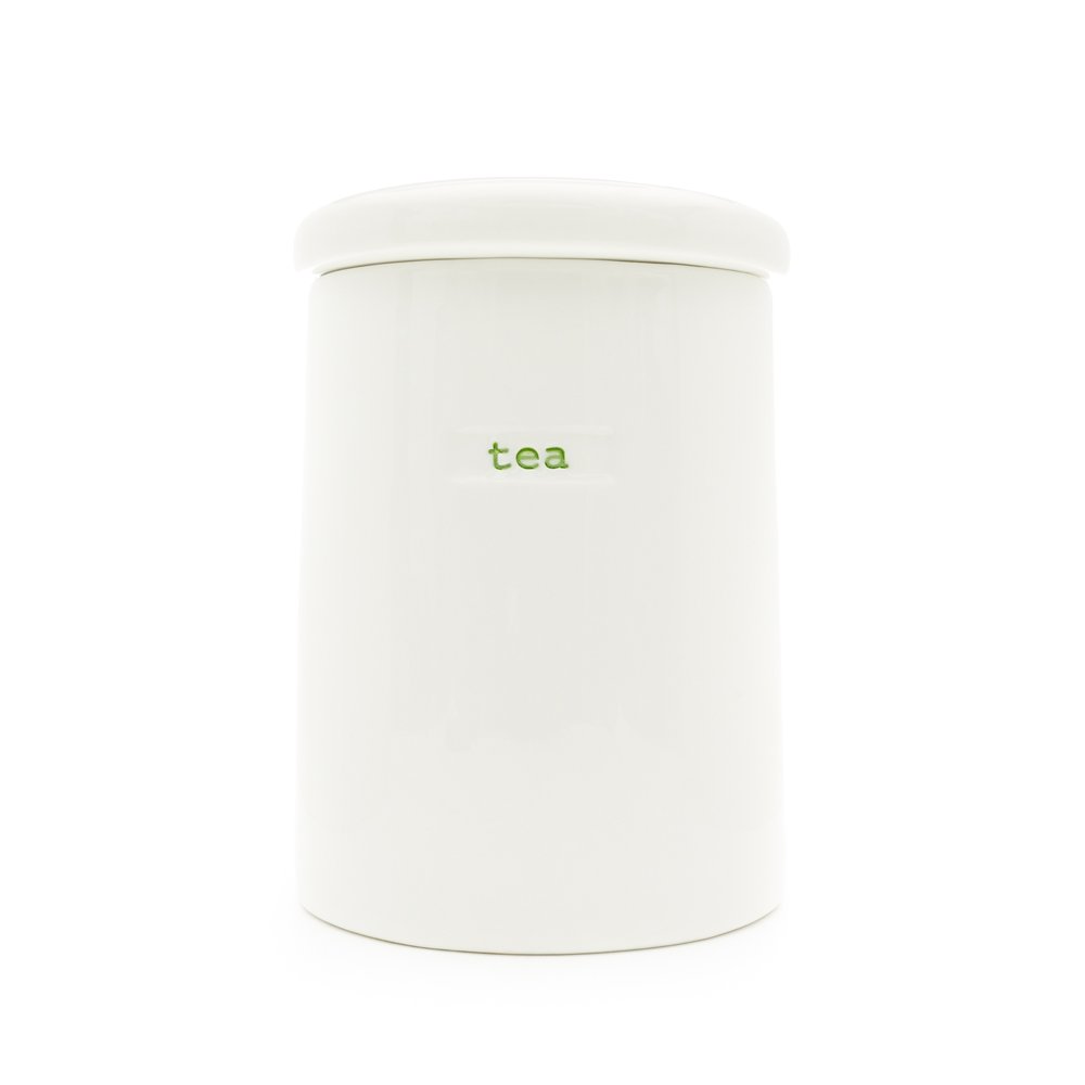 Make International Storage Jar Tea Contenitore da Cucina, Porcellana, Bianco