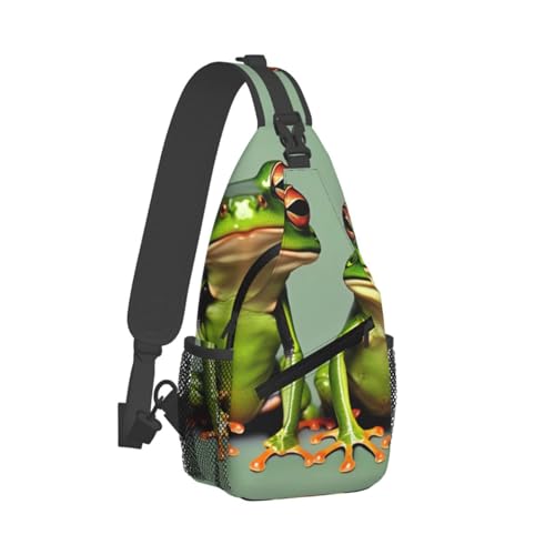 Funny Green Frogs 1 Stylish Men'S Messenger Bag - Durable Polyester, Huge Capacity & Adjustable Strap2