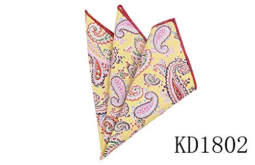 Preisvergleich Produktbild JFCUICAN Baumwoll-Taschentücher für Herren, Cashew, Blumenmuster, quadratisch, für Hochzeit, Party, Hochzeit, Party Kd1802