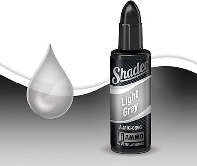 Ammo Mig Acrylic Shader 10ml - Light Grey Shader - Model Building Paints and Tools # AMIG0856
