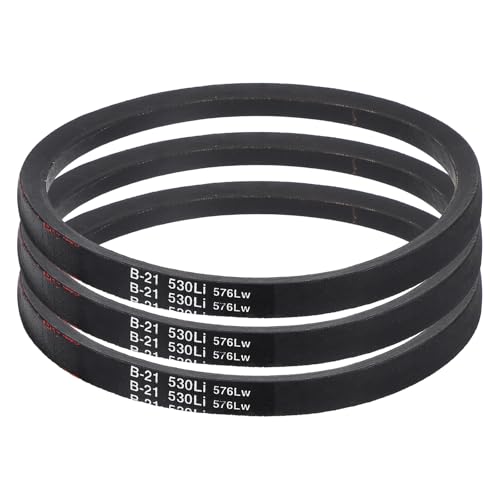 Image of uxcell 3 Pack B21 Classic V-Belt, 24 inch Outside Circumference, Black, Industrial Rubber V-Belt