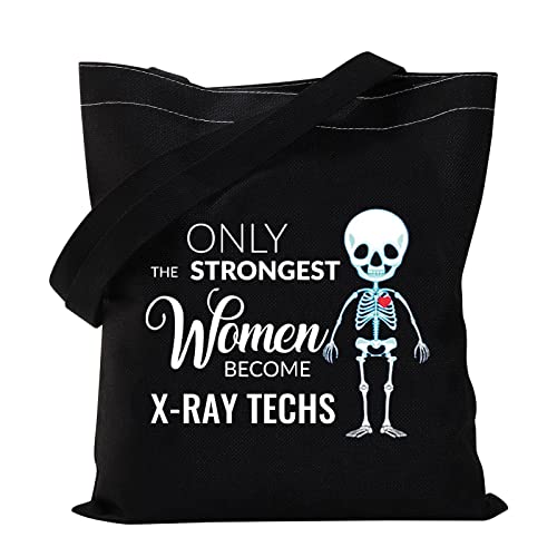 MYSOMY X-Ray Tech Bolsa de cosméticos Radiología Regalos de técnico Radiología Regalos solo las mujeres más fuertes Convertirse en regalos de tecnología de rayos X, Conviértete en X-ray Techs Tb Negro Cover