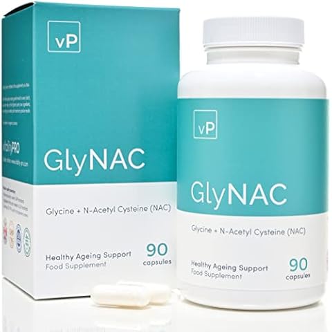 GlyNAC Supplement 600mg x 90 Capsules - Third Party Tested - Vitality Pro Glycine and NAC Supplement - 54 Grams Cover