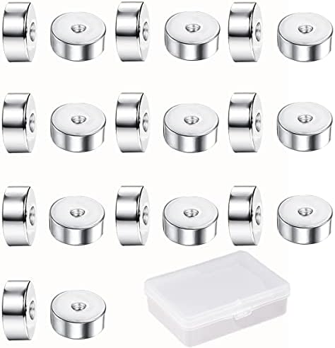 MJust 18G 20G Screw Ball Backs Flat Earring Backs Stainless Steel Replacement Balls Metal Earring Backs for Studs Piercing Parts for Body Jewelry FB20