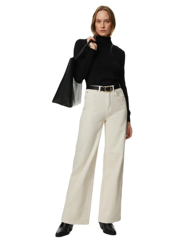 Image of Marks & Spencer Womens Light Wash High Rise Wide Leg Jeans