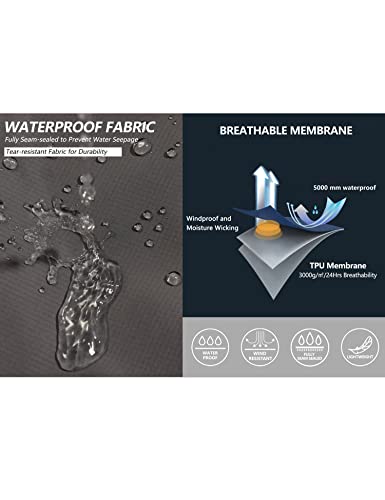 Little Donkey Andy Men's Waterproof Lightweight Rain Pants Breathable Windproof Hiking Golf Fishing Pants Pewter S #TOP5