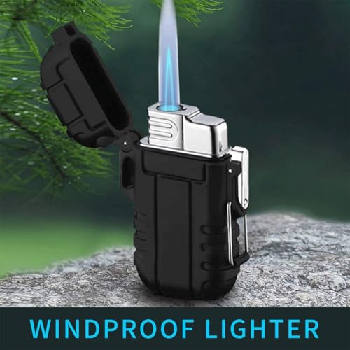 Encendedor Butano a Prueba de Viento y Agua Negro miniatura 2