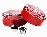 2 Rollen des neuen Retro-Fahrrad-Rennrads-Bike-Sport-Kork-Lenkerbandes + 2 barstecker (Retro braun) gibt es Löcher 998 (Color : 6 Red)