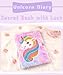Girls Unicorn Toys Easter Gifts for Age 4 5 6 7 8 9 10 Year Old Kids Valentines Gifts Unicorn School Study Supplies Mini Toddler Backpack/Pencil Case/Crossbody Bag/Purse/Diary with Lock