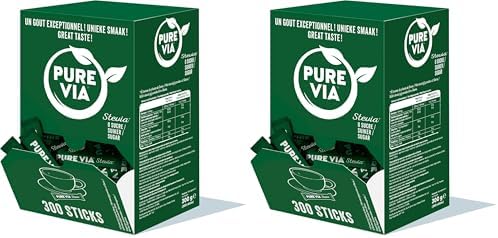 Pure Via - Stevia - Sticks - Zéro calorie, Zéro Sucre 300 sticks ...