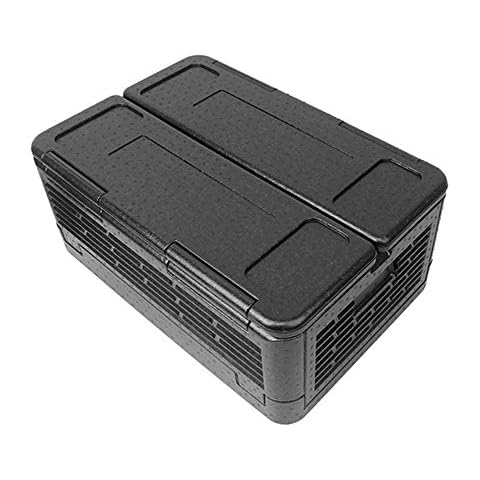 Amhuui Thermobox for Food, Folding Insulating Box, Transport Box Warming Box and Insulating Box with Lid, with Lid, EPP for Pizza Delivery, Shopping, Black Cover
