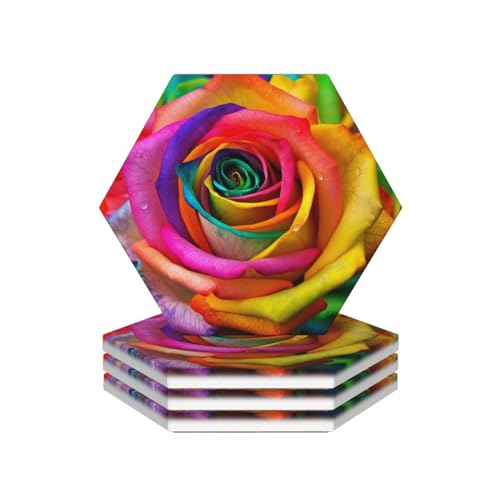 Dessous de verre en céramique absorbant lot de 4 pour table basse