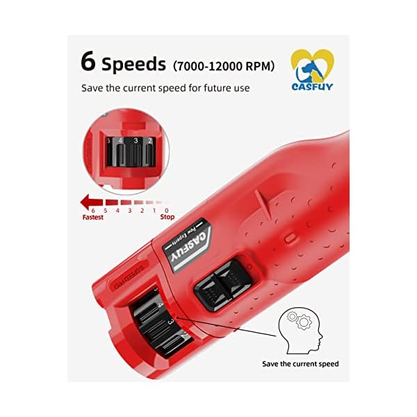 Casfuy dog nail grinder quiet 45db 6 speed pet nail grinder with 2 led lights for large medium small dogscats professional 3 ports rechargeable electric dog nail trimmer with dust capred  urban country home decor
