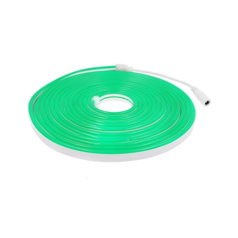 JANDEI - Flexibler LED-Neonstreifen 12V, 5m 6x12mm 120 LEDs/Meter. Grün. Schnit 2,5 cm. Dekoration im Innen- und Außenbereich. Transformator nicht im Lieferumfang enthalten