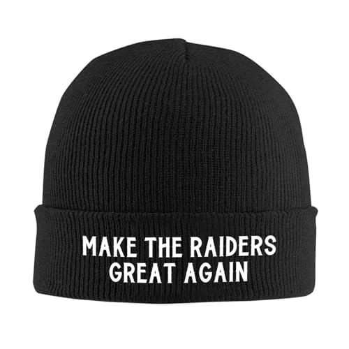 YVNUM Make The Raiders Great Again Beanie Men Slouchy Knit Skull Cap Warm Hats Guys Women Winter Beanie Hat Cuffed Hat Black