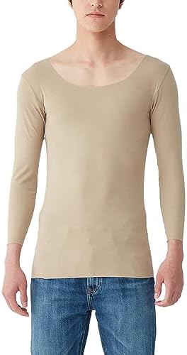 （20:00時点） [グンゼ] ロングスリーブ 【ロンTからはみ出しにくい8.5分袖】 YG Tシャツ専用 in.T(インティー) CUT OFFシリーズ 汗取りパッド付 ロンT対応 日本製 保湿 抗菌防臭 メンズ クリアベージュ M