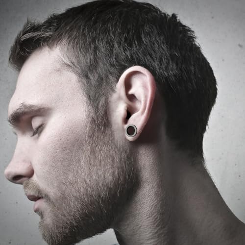 Treuheld® | 5mm Ohr Flesh Tunnel | Schwarz | Chirurgenstahl 316L | Damen und Herren | mit Gewinde - Schraubverschluss/zum Schrauben