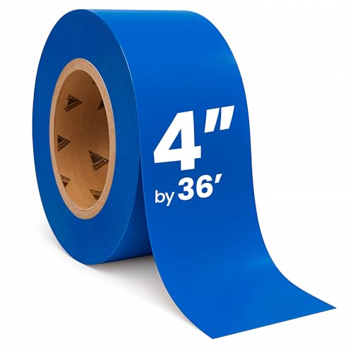 Image of DuraMark EC700 Floor Marking Tape for Concrete and Pavement | Industrial Marking Tape for Warehouses | Long-Lasting | High Durability, Blue, 4 Inches by 36 Feet