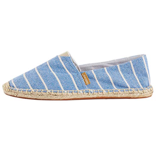 Image of Alexis Leroy Women's Summer Stripe Canvas Flat Espadrilles