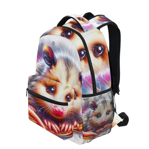 Kids' Backpack, Lightweight Travel Back Pack for Boys Girls Back to School Supplies, 15L, Cute Opossum Anima3