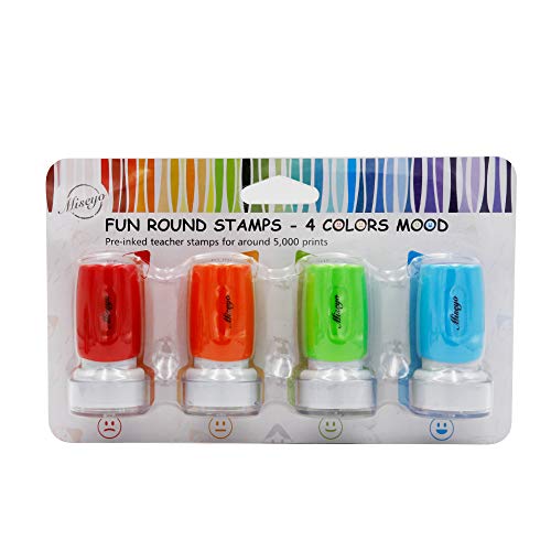 Miseyo Pre-Ink Teacher Stamp Set - 4 Color Mood Expressions #TOP5