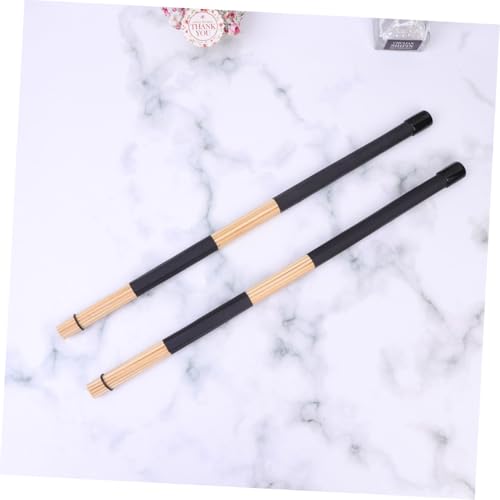 Baquetas de percusión de madera con mango de goma negro miniatura 5