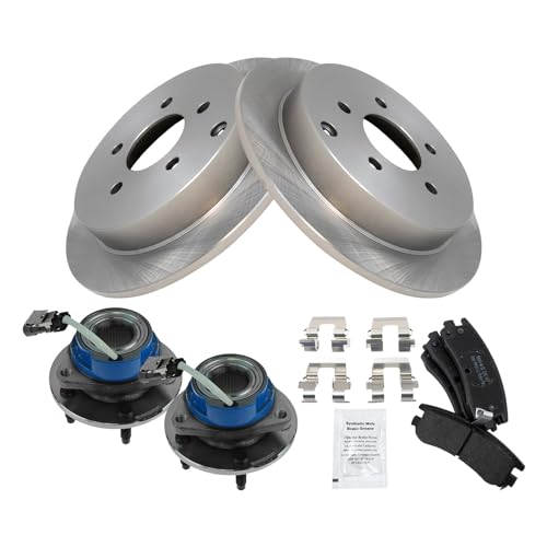 Image of TRQ Rear Brake Pad and Rotor Set Semi Metallic Compatible with 2002-2006 Buick Rendezvous 2002-2004 Chevrolet Venture Oldsmobile Silhouette 2001-2005 Pontiac Aztek 2002-2005 Montana