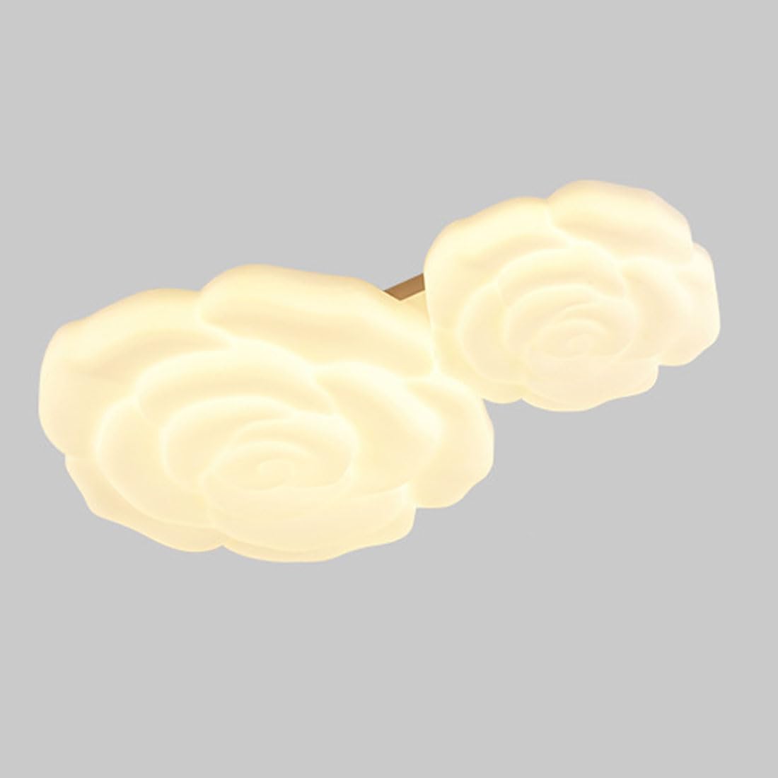 Plafonnier LED rose style crème moderne à 2 têtes pour salon et chambre
