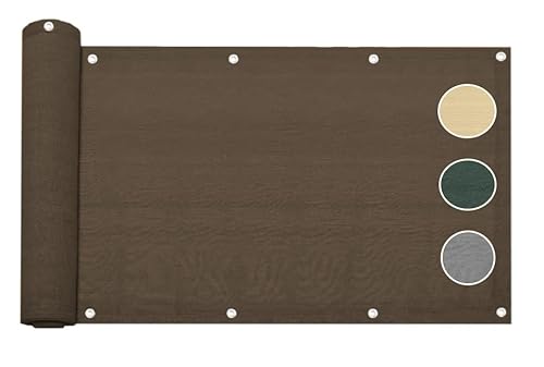 Telo Copri Ringhiera da Esterno Copri Balcone Frangivista Balcone Schermi Divisori Protettivi Schermo Privacy Terrazzi Recinzioni Giardino 90x500 cm Marrone