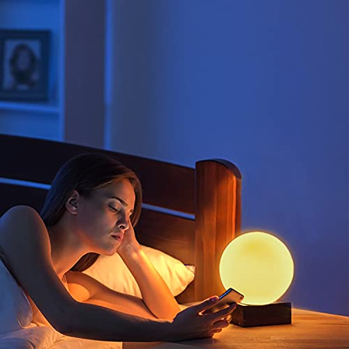 Flornia Modern Industrial Table Lamp, Unique Bedside Nightstand Desk Lamp With Glass Shade And Marble Base For Bedroom, Living Room, Office Study, Decoration (Include Bulb G45) #TOP3
