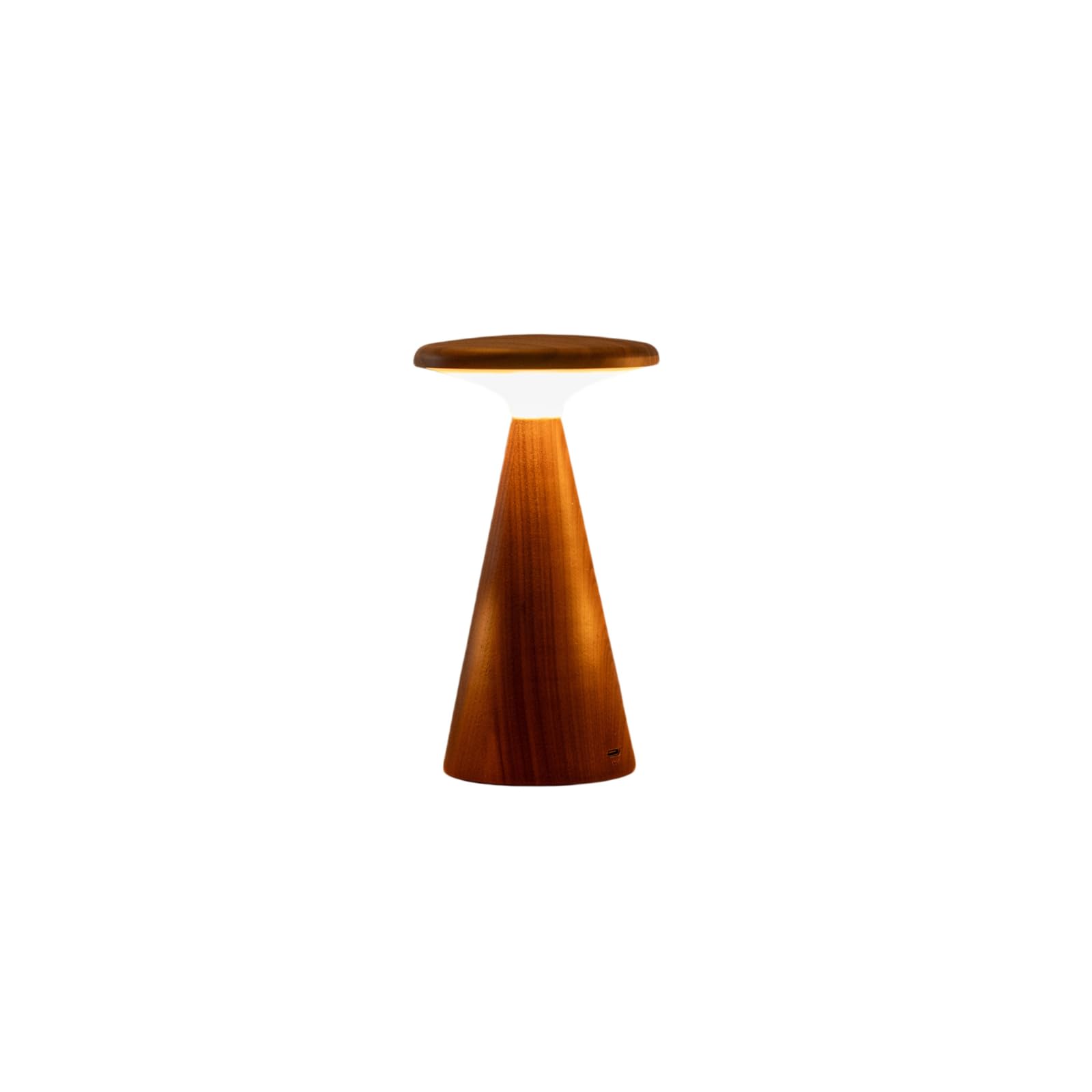 Gingko Design Sylva Table Lamp – Mini, Walnut | Compact Sculptural Wooden Light | Modern Ambient Lamp for Bedside, Shelf, or Small Spaces