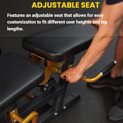 Adjustable Leg Extension and Curl Machine with Reclining Backrest for Hamstring and Leg Strength Training Equipment for Home Gym - Image 6