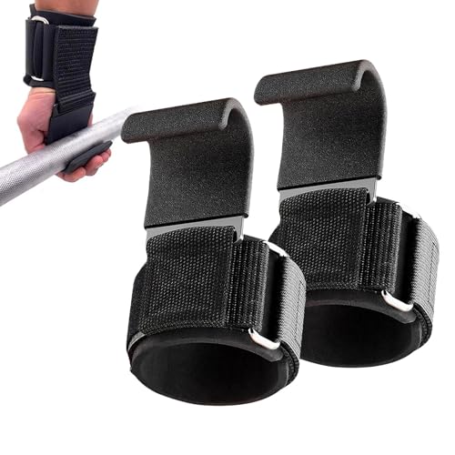 2Pcs Weight Lifting Hooks Straps Hand Grips Padded Wrist Support