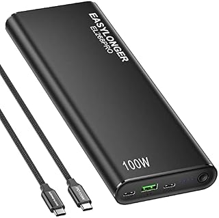 2 USB-C Ports Laptop Power Bank, PD 100W 26800mAh Portable Laptop Charger, EASYLONGER Fast Charge External Battery Pack for MacBook, iPhone, Samsung, HP, Dell, Switch, Steam Deck and More