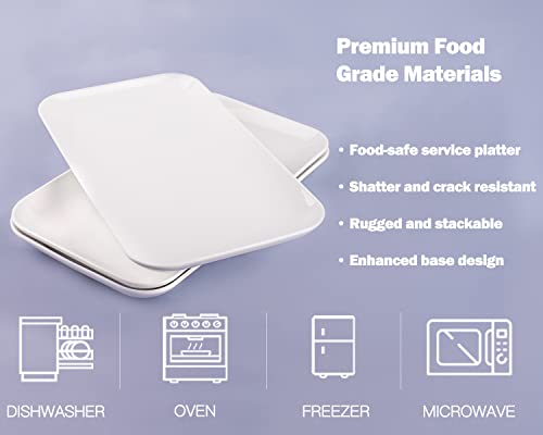 Delling Large Serving Platter Set, 16 Inch Large Serving Tray, White Porcelain Platters For Serving Food, Large Serving Trays For Party, Entertaining, Fruit, Appetizer, Oven Safe Dinnerware Set Of 3 #TOP2