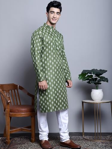 Image of Jompers Men's Cotton Regular Fit Casual Kurta