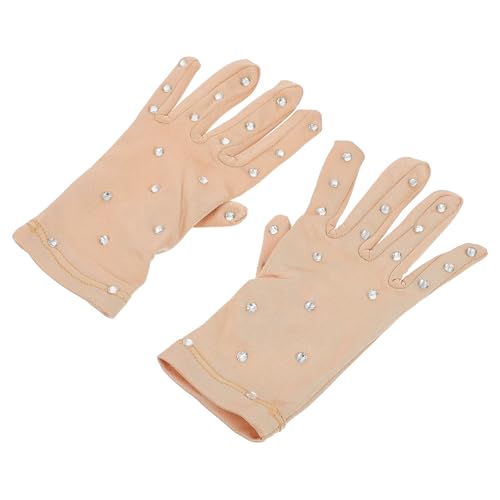 Guantes de patinaje antideslizantes con gemas brillantes para invierno