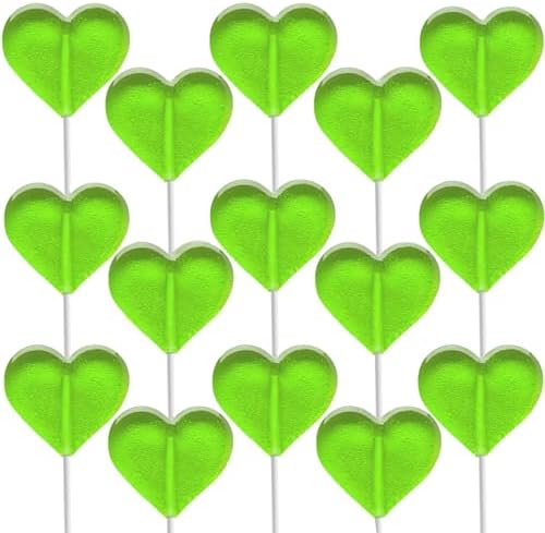 Fruidles 30-Count Green Apple Flavored Lollipops Mini Heart Shaped Delicious Lollipop, Individually Wrapped, 5g Lollipop