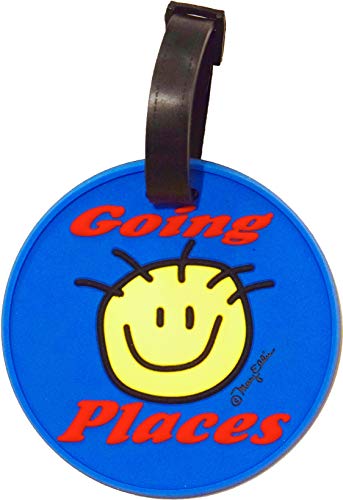 Smiley Face Luggage Tag with Hidden Address Compartment