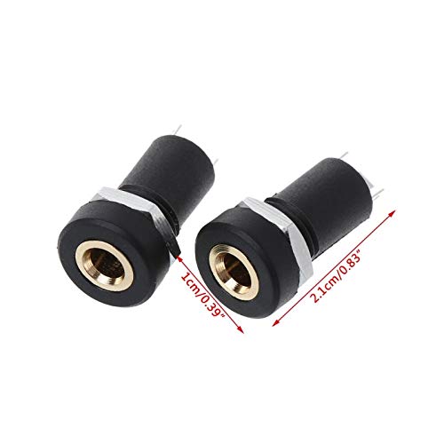 Two DAVITU PJ-392A 3.5MM Audio Jack Sockets with dimensions indicated