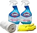 Aserson Disinfecting Bathroom Cleaner, Original Scent, 30 Fl Oz, Bathroom Bleach Foamer Cleaner, 30 Fl Oz Bundle with Latex Gloves and Cleaning Cloths